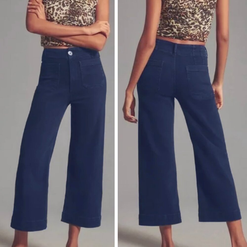 Pilcro Blue Flare Wide Leg Jeans